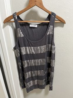 Y2K Michael Stars Gray Sequin Tank Top One Size