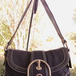 Coach Soho Buckle 10296 Black Canvas Shoulder Bag Purse Y2K 2006