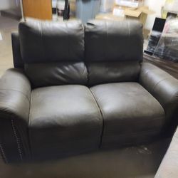 Brown Leather Loveseat Sofa Power Recliner With USB Ports. $350 