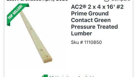 22 pieces of 2x4x16 pretreated wood
