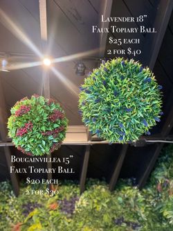 Faux Topiary Balls 18”-15”