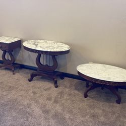 Vintage Early 20th Century Italian Marble Tables (3) 