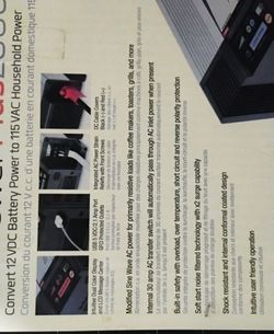 Brand New In Box On Board Solutions True Power Plus 12V DC to 115V AC Power Inverter