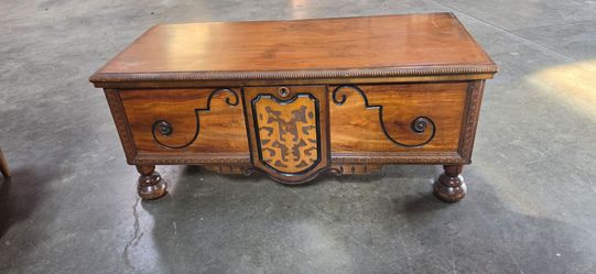Antique Carved Wood Storage Chest