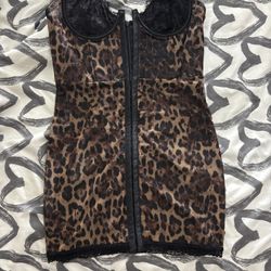 Leopard print slip dress 