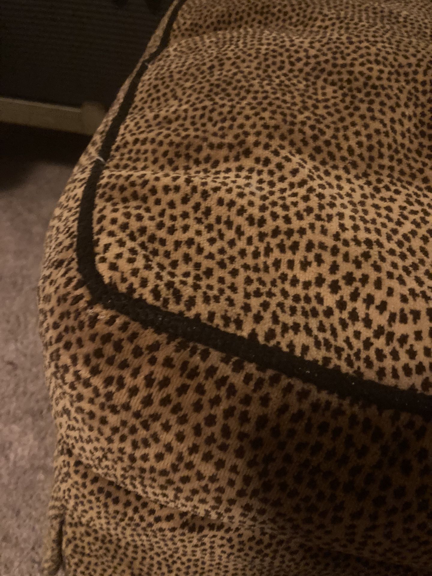 Chair and ottoman, matching, custom-made, call $650, selling for 150 animal print price is firm at