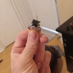 1939 Silver Black Pearl Ring