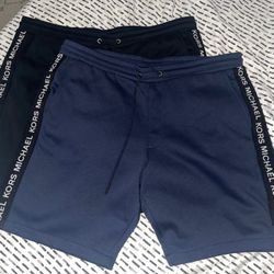 (2) Michael Kors Logo Tape Cotton Blend Shorts - New