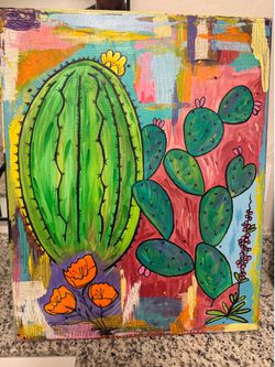 16” x 20” Original acrylic on canvas art - local artist wall painting