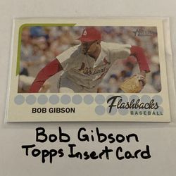 Bob Gibson St. Louis Cardinals Hall of Fame Pitcher Topps Short Print Insert Card. 