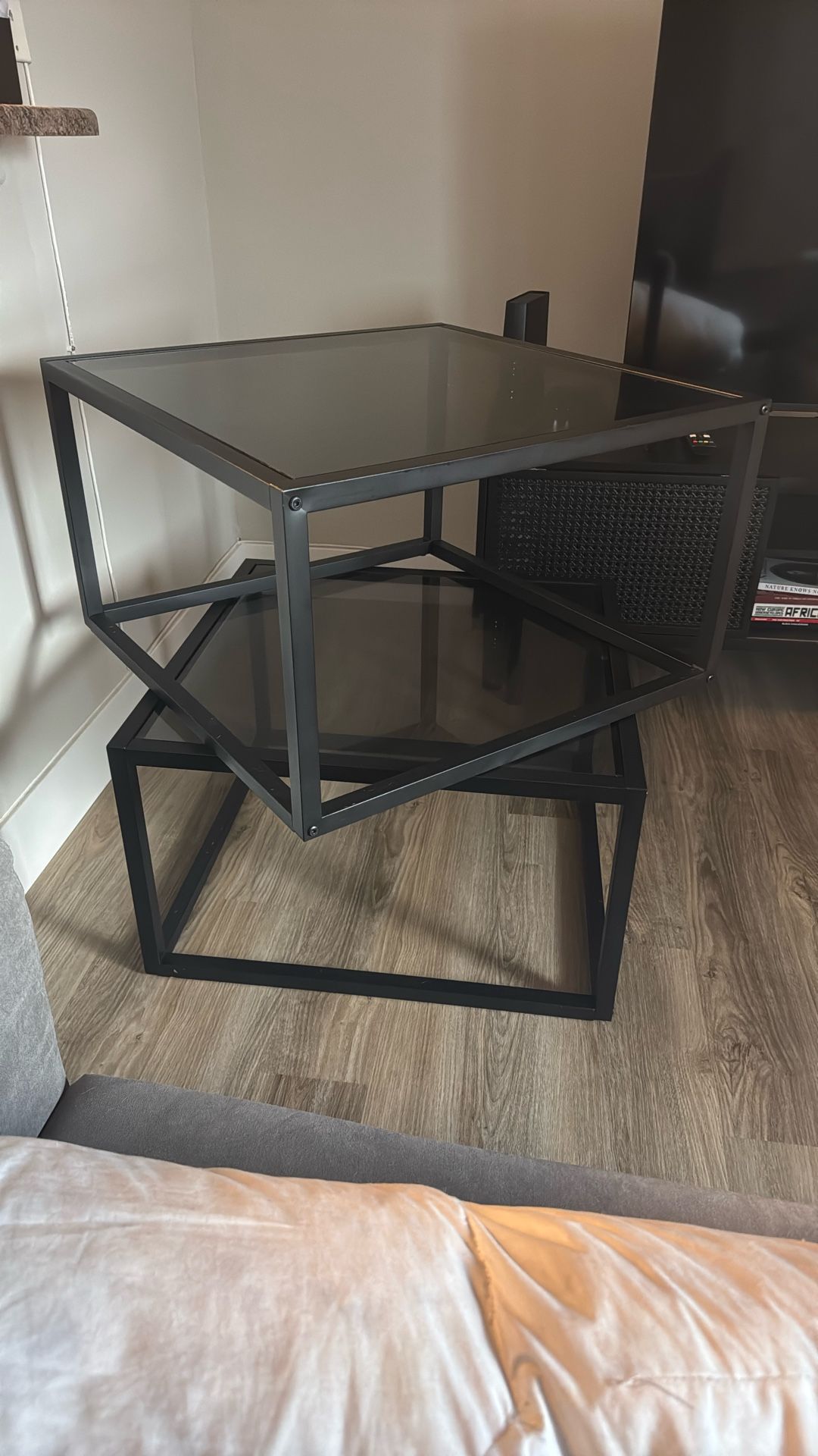 SAYGOER Glass Coffee Table
