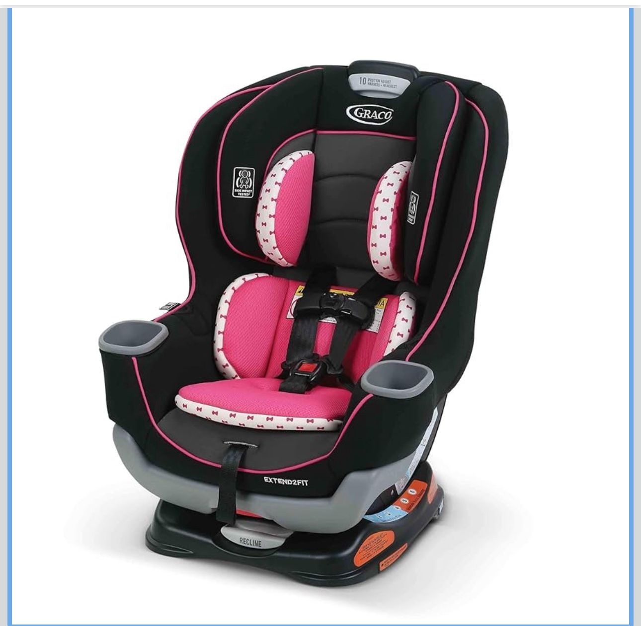 Graco Extend2Fit Kenzie, 2-in-1 Convertible Car Seat for Infants to Toddlers with Advanced Safety Features