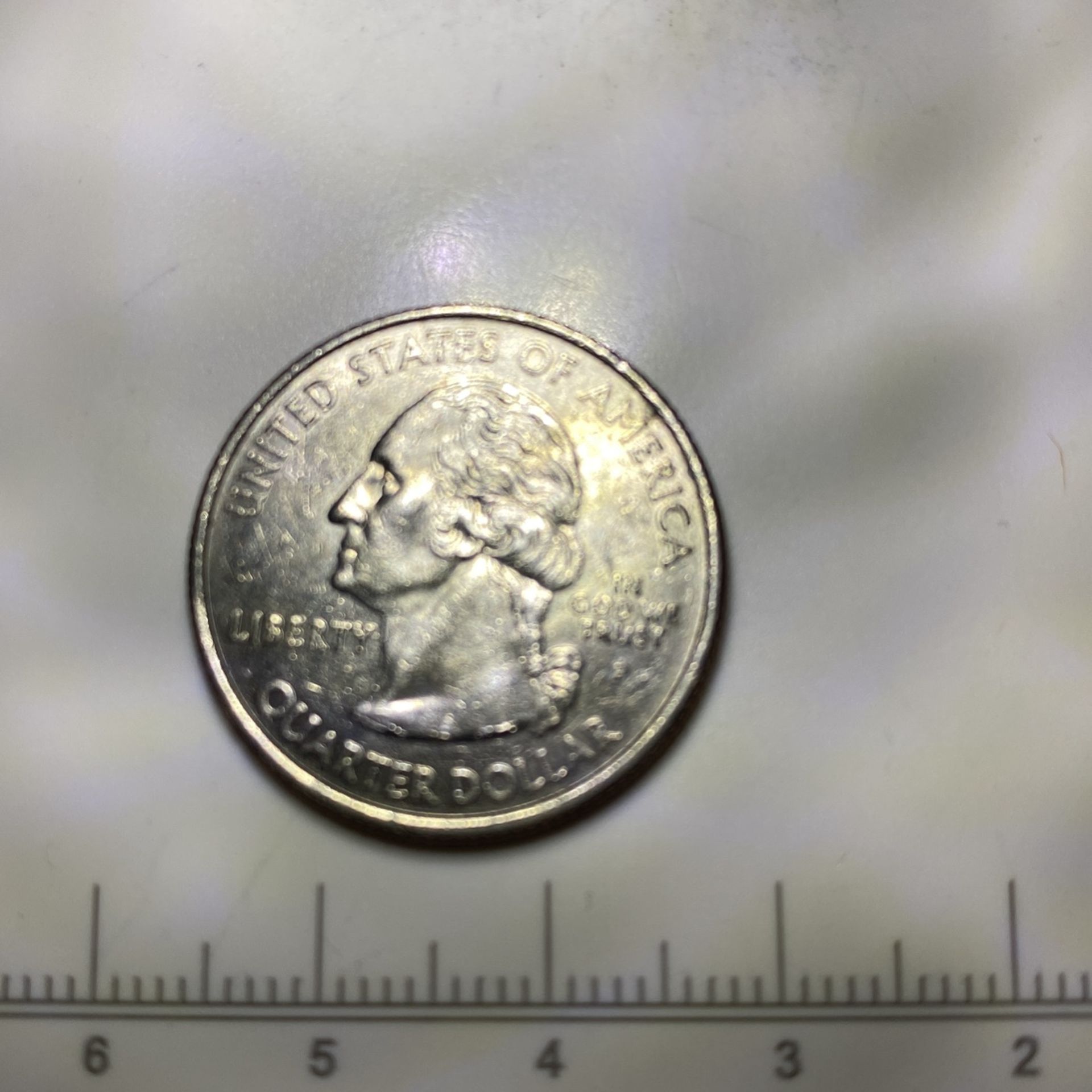 2005-P Washington State Quarter- WV Rev Die Chip/Cud Error