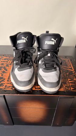 PUMA Rebound Joy Dark Shadow 374765-08 Men’s Size 12 Black Grey High Top