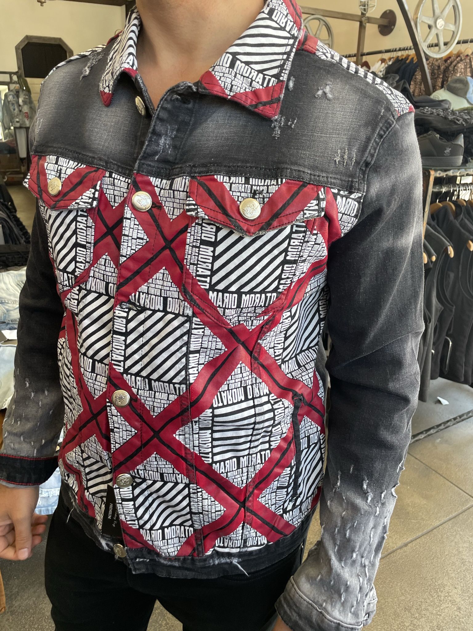 Men’s Mario Morato Denim Jacket Sizes Small To XXL 