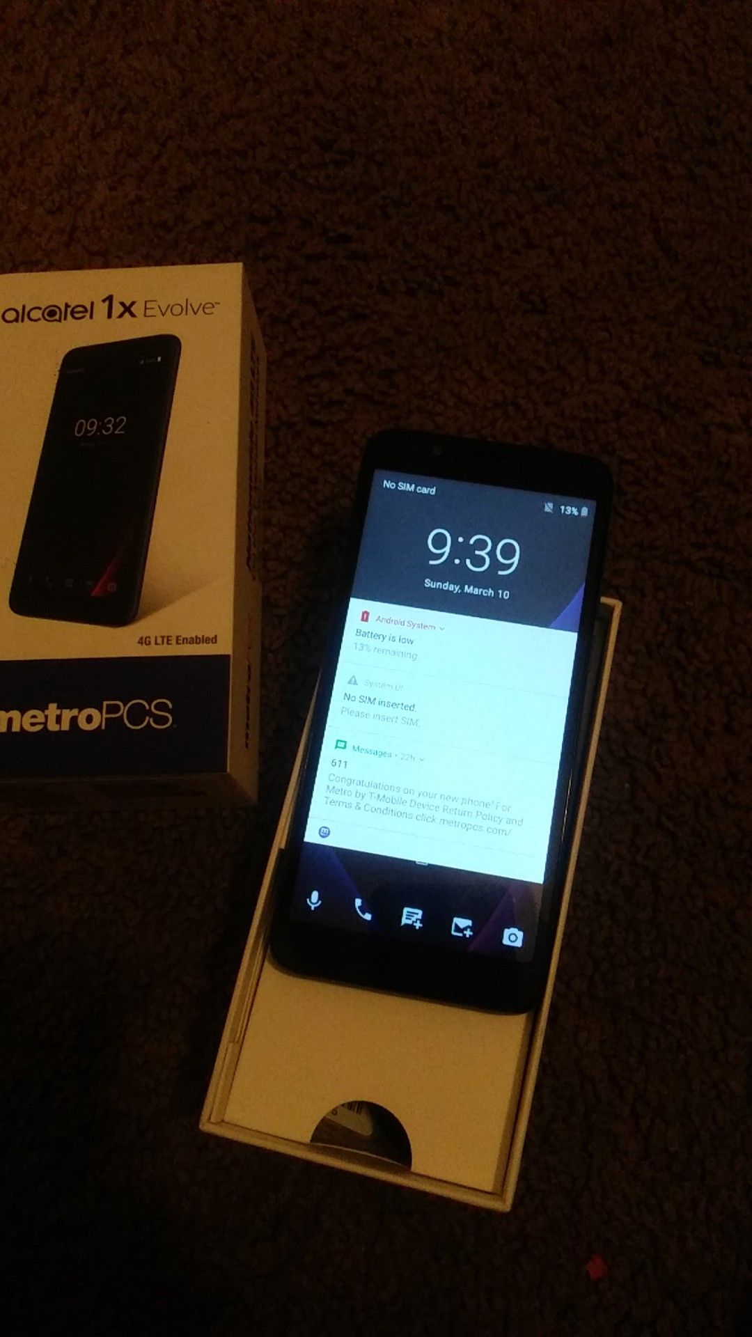 In box alcatel 1x evolve