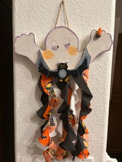 Ghost Wall or Door hanger -wood & fabric