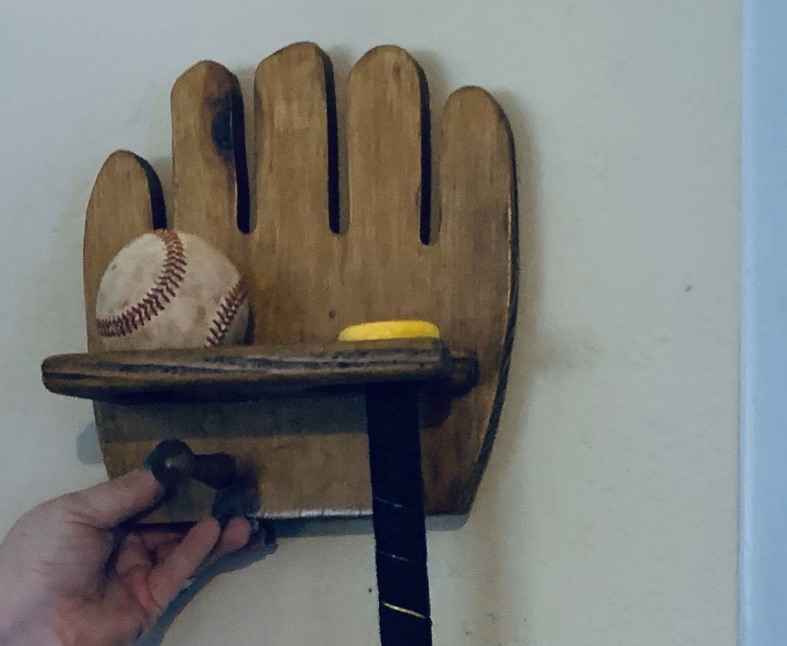 Wooden Baseball/Bat Holder