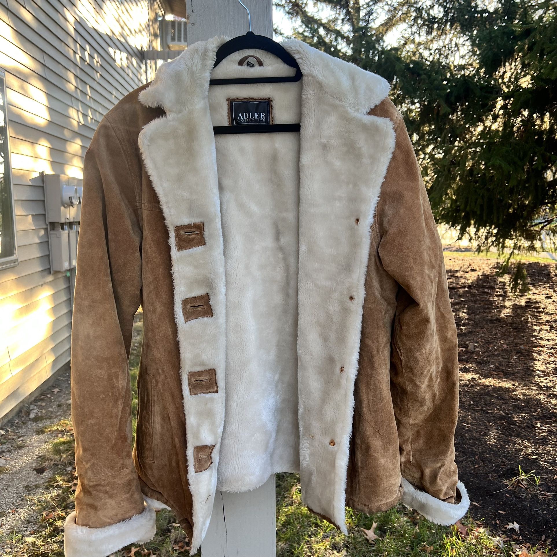 ADLER Collection Suede Leather Coat