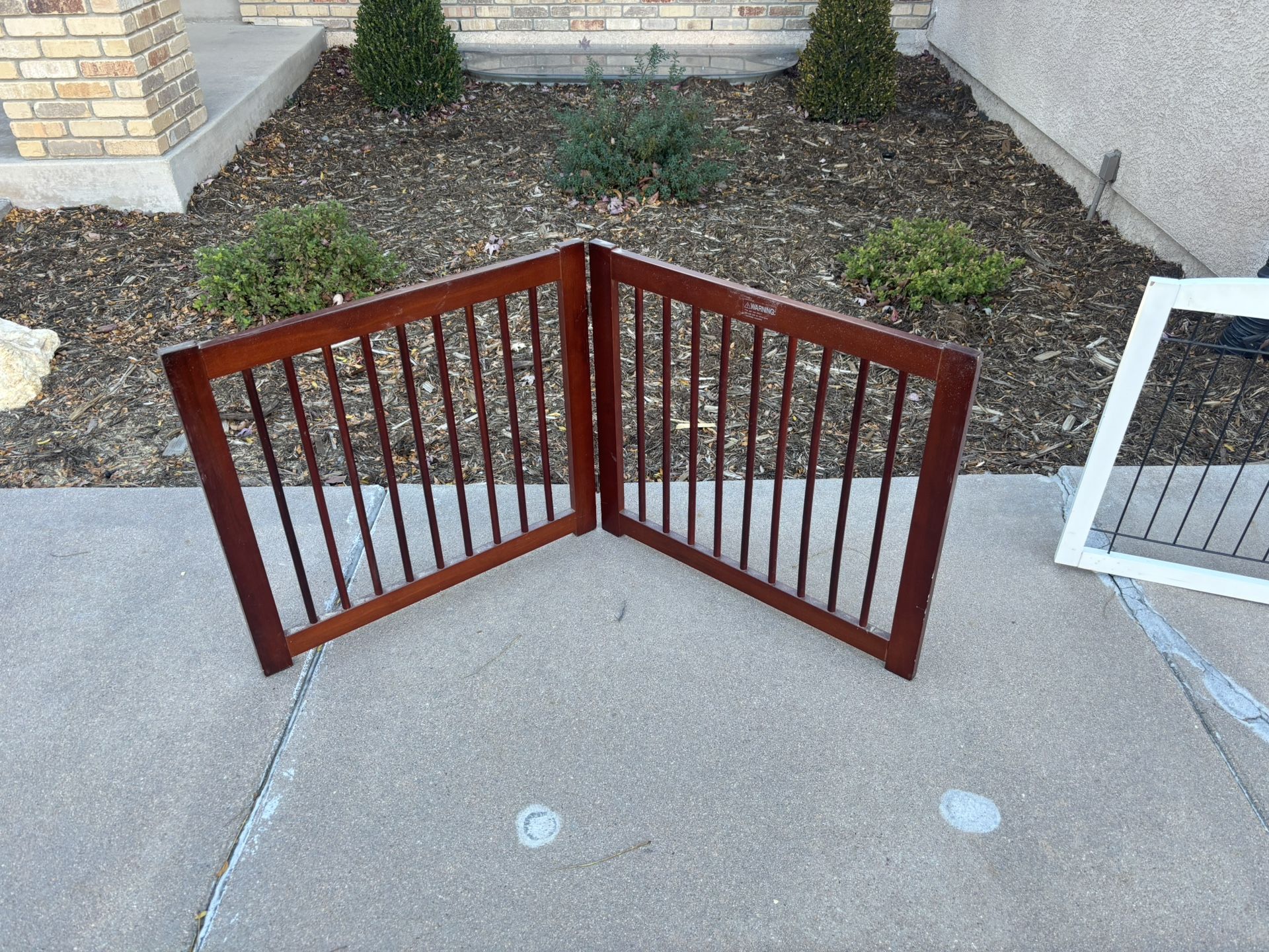 Dog gate 54 inches x 24 inches brown 2 panel 