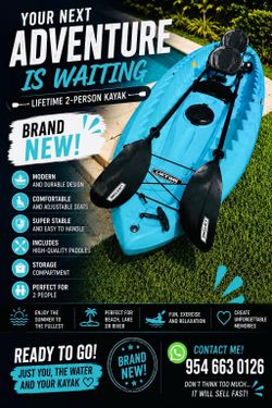 🚣‍♂️ Lifetime 2-Person Kayak in Excellent Condition