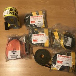 Ratchet Straps With Hooks New Never Used  7 Items