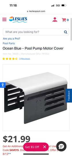 Pool pump cover used