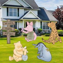 2 Sets Of  5pc Winnie The Pooh Baby shower Lawn decorations