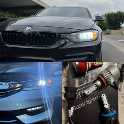 6000k Glacier White LED Headlight And 3000k Jdm Yellow LEDs Fog Lights