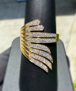 Jewelry Antique 18k solid yellow gold natural diamonds 1.20CTW wing 🪽 ring sz 8.25