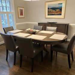 8 Crate And Barrel Leather Dining Chairs