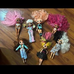 6 OMG Dolls & 1 Lol Tween Lot with Accessories 