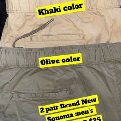 Brand New Sonoma Men’s Shorts Size 52 $25 For Both Pairs 
