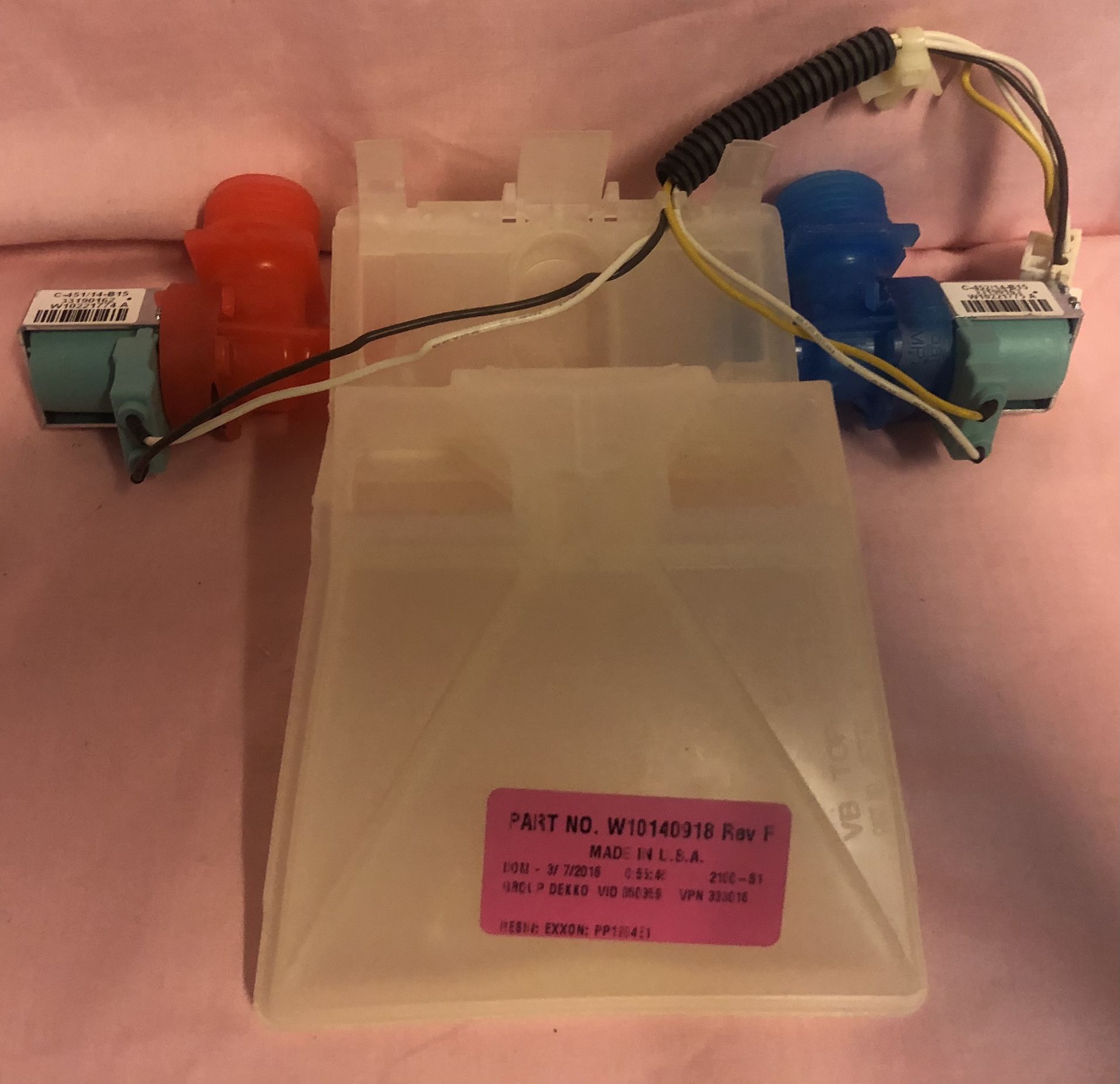 Whirlpool Water Inlet Valve   Part # WPW10140918 Brand New