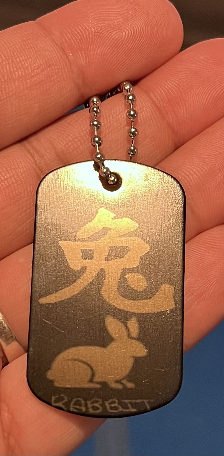 Black Chinese Zodiac “Rabbit” Necklace