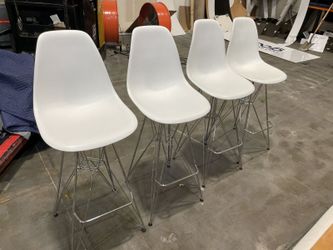 2 or 4 or 6 or 8 White Chairs with Chrome Legs