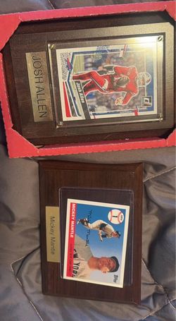 Josh Allen & Mickey Mantle Card Plaques Set
