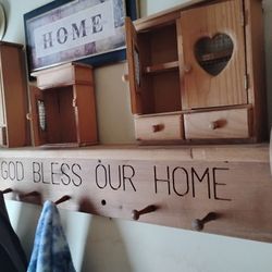 Large Coat Hanging Wall Shelf 