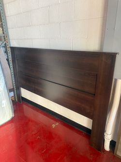 Dark Brown Wood Panel Headboard