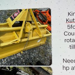 5 Foot King Kutter Counter Rotating Tiller Three Point Hitch Needs 25 Hp At PTO Like New