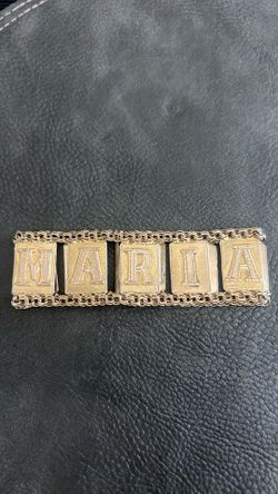 Gold solid 10k  Bracelet with name Maria weights 44grams