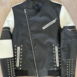 I.N.C. Faux Leather Motorcycle Jacket-small