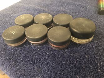 Loose eyeshadows and one is a paint pot from MAC