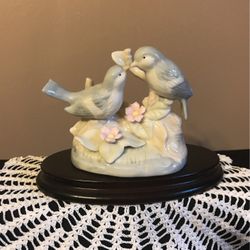 Porcelain Flowers And  Bluebirds