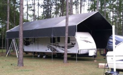 New galvanize steel canopy RV carports 18x30 15ft tall heavy duty Frame and tarp included $599