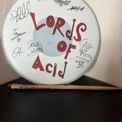 Signed Lords of Acid Drum Plate & Stick