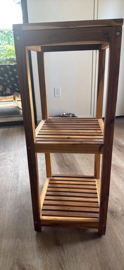 Teak 3 tier shelf