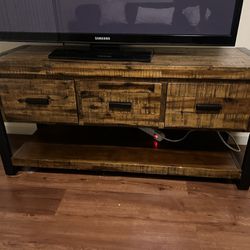 3 Drawer Rustic TV Stand 