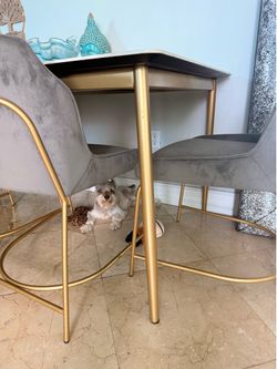 Apartment Sale!! Marbled kitchen Table/velvet Chairs