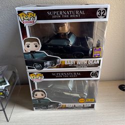 FUNKO POP RIDES SUPERNATURAL DEAN WITH BABY AND SAM WITH BABY